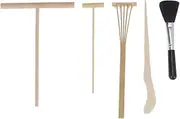 5Pc Japanese Tooth Rake Set for Microlandschaft Mini Garden Tools for Sand Meditation Present for Garden Enthusiasts for Zen Garden Designs and Sand Smoothing