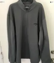 Callaway Medium Gray Pullover 1/4 Zip Long Sleeve Golf Ribbed NWT