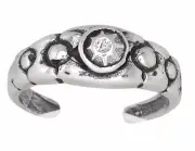 Sterling Silver .925 Multiple Gem Design Toe Ring Adjustable Size | Made In USA
