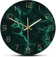 Wall Clock Wall Clocks Silent Non- Outdoor Wall Clock, 12 Inches Modern Decorative Indoor Clocks, for Patios Weatherproof Battery Operated Quartz Movement Modern Minimalist 3D Flat Design Wall Clock