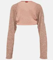 [Altuzarra] Altuzarra Alimia metallic knit shrug AU 12 pink