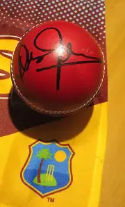 Brian Lara (West Indies) signed Red Cricket Ball + COA + Photo Proof