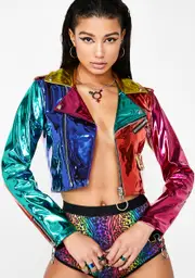 [Club Exx] Rainbow Runner Moto Jacket
