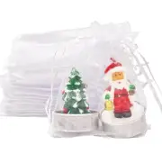 50 Pcs Mesh Organza Bags Drawstring for Wedding Christmas Party