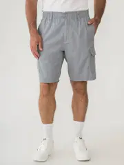 Silver Micro Print Shorts