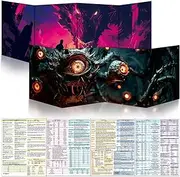 Byhoo 2 PCS DM Screen B for D&D 5E with 2 Immersive Themes，Waterproof Reusable Surface, Tri-Fold Portable Design Folds to A4 Size DND Accessories Compatible with Players Handbook