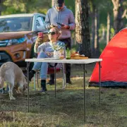 CostwayPortable Picnic Table with All-Weather HDPE Tabletop-White