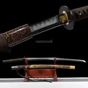 T10 Steel Clay Tempered Japanese Katana Real Hamon Samurai Sword Full Tang Sharp