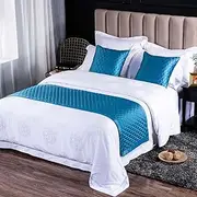 [SXLXYOF] Smooth Soft Bed Runners Matching Cushions Solid Color Quilted Geometric Bed Scarf Scarves Elegant No Fading Bedding Towel Throw Blanket Sofa Covers,D-2*Pillowcase
