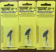3 Packs NEW! Panther Martin Willow Strike Spinners 1/16oz Black Body Black Blade