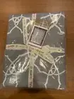 NEW West Elm Organic Regal Medallion FULL-QUEEN Duvet Cover GREY & WHITE