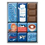 9pc Nostalgic Art Chocolate Addicted 2.2cm/4.5cm Magnet Set Kitchen Fridge Decor
