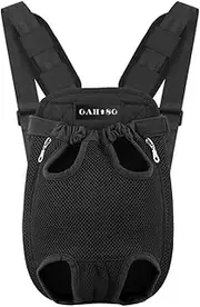 GAHOSG Dog Cat Carrier Backpack Adjustable Pet Carrier Backpack Travel Bag, Easy-Fit for Traveling Hiking Camping for Small Medium Dogs Cats Puppies, Black, Small