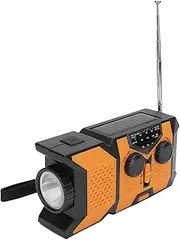 Emergency Weather Radio, Hand Crank Solar Portable AM FM NOAA Radio with LED Flashlight, 2000mAh Charging Portable Radios for Outdoor Indoor