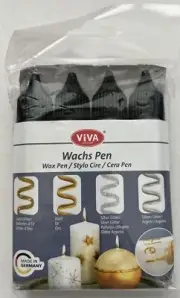 Viva Decor Candle Wax Pen Set 4pcs - Gold, Silver & Glitters