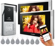 TMEZON 4 Wire IP Video Door Intercom, 1080P Doorbell with Camera, 7 Inch IP T...