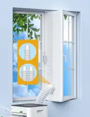 300CM (118") Portable AC Window Seal Kit for Casement Crank Skylight Windows,...