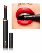 MAC Powder Kiss Velvet Blur Slim Stick DEVOTED TO DANGER Lipstick 0.07 oz NIB