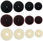 VICASKY 12pcs Hair Donut Bun Makers Durable Hair Ropes Rings for Women for Daily Wear Special Occasions