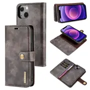 DG.Ming iPhone 13 mini Detachable Classic Folio Case Cover Apple 2021 [Grey]