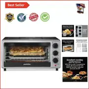 Compact Air Fryer Toaster Oven with Adjustable Racks & Easy Cleanup, Black