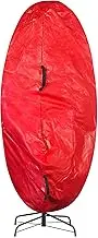 Christmas Tree Storage Bag for up to 9-Foot-Tall Artificial Trees - Upright Zippered Cover with Cinch Cord for Assembled Trees by Elf Stor (Red)