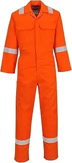 Portwest BIZ5 Men's Hi Vis FR Coveralls - Bizweld Iona Flame Retardant Fireproof Workwear Overalls Orange, 5X-Large