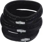 [SAFIGLE] 3pcs Strap Keepers Men Belt Keepers Elastic Braided Serpentine Belt Strap Holder Belt Women Belt with Para Wide Belt Elastic Belt Retainer Belts Men Studded Black Alloy