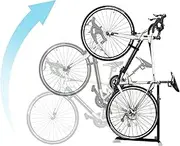 Bicycle Floor Stand, Portable and Stationary Space-Saving Rack with Adjustable Height, Freestanding Indoor Bike Storage Rack for Garage or Apartment