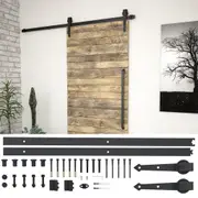 Sliding Door Hardware Kit 183 cm Steel Black vidaXL