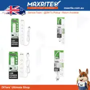 Power Board Power Strip Overload Protection White 10A 240V 1M 4/6 Outlet SAA USB