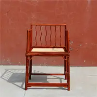 在飛比找ETMall東森購物網優惠-王世襄軟屜大果紫檀明作緬甸花梨木新中式明式座椅紅木玫瑰椅