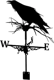 Wind vanes, Outdoor Garden Decorative Long-Lasting Weather Vane Mount Yard Stake Metal Crow Weather Vane Farm Scene for Farm Yard Gazebo Decorations