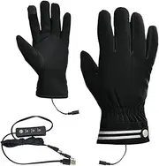 [Generic] Adjustable Winter Gloves - USB Heated Gloves Warm Heating Gloves with 3 Temperature Settings,Electric Thermal Glove Touchscreen Winter Glove for Men & Women