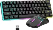 RedThunder 60% Wireless Gaming Keyboard & Mouse Combo with Rechargeable Black