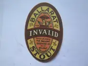 BALLARAT BREWING Co VICTORIA INVALID STOUT LABEL EXCELLENT CONDITION SMALL SIZE