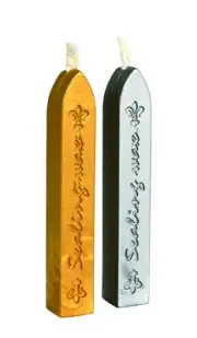 Stick Wax for Seal With Wick Golden And Silver 2 Pieces