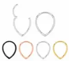 1 Pair 16G Stainless Steel Tear-Drop Hinged Hoop Sleeper Ear Ring Nose Earrings