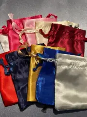 3"X4" SATIN BAG 10PK STRING PULL jewelry gift holiday wedding pouch party favor