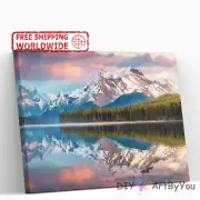 Paint By Numbers Kit Mountain Scenery Draw Adult Oil Beginner Brush Framed Decor