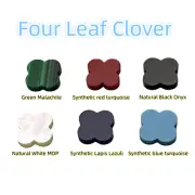 Four Leaf Clover Stone 1PCS 8-14mm Natural White MOP/Black Agate For Bracelet