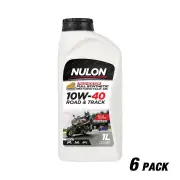 6 x Nulon Full Synthetic Road & Track 10W-40 Motorcycle 4 Stroke Engine Oil 1L