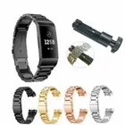 Stainless Steel Watch Band Metal Strap With Adjuster For Fitbit Charge 3 4 Gen