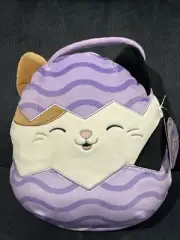 Cam the Cat Squishmallow Easter Basket 10" Soft Plush Purple Handle NEW