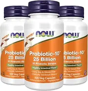 Now Foods Probiotic-10 25 Billion, 100 Count (Pack of 3)