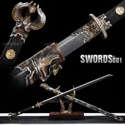 Chinese Sword Tang Dao Damascus Folded Steel Rayskin Scabbard Handle Masterpiece