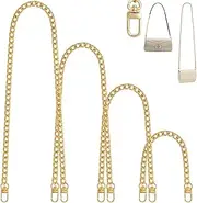 [Zalizr] Gold Handbag Chain Straps - 4 Pack Replacement Purse Chains for Shoulder Handbags and Crossbody Bags, with Metal Buckles, 4 Sizes (40cm, 60cm, 80cm, 120cm)