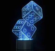3D Lamp Dice Optical Illusion Led Night Light 7 Colors Touch Switch New