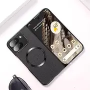 [Jarttarn] Texture Leather Case Compatible with Pixel 9 Pro Fold Cover Case, Support Wireless Charging, Slim Bumper Shell, Seismic and Anti Fall for Google Pixel 9 Pro Fold (Black)