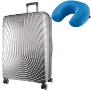 Pierre Cardin PC3248MV 70cm MEDIUM Silver Hard Shell Case + BONUS Travel Pillow LC400